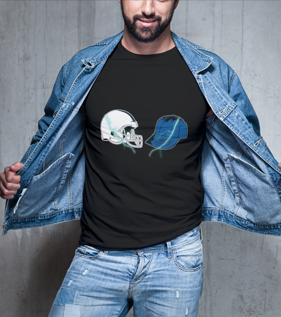 Football Helmet Cap Lightning Showdown T-Shirt