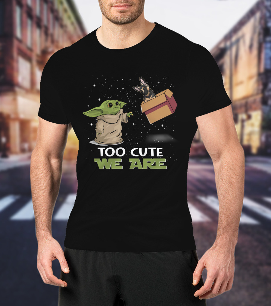 Too Cute We Are Baby Yoda And German Shepherd T-Shirt