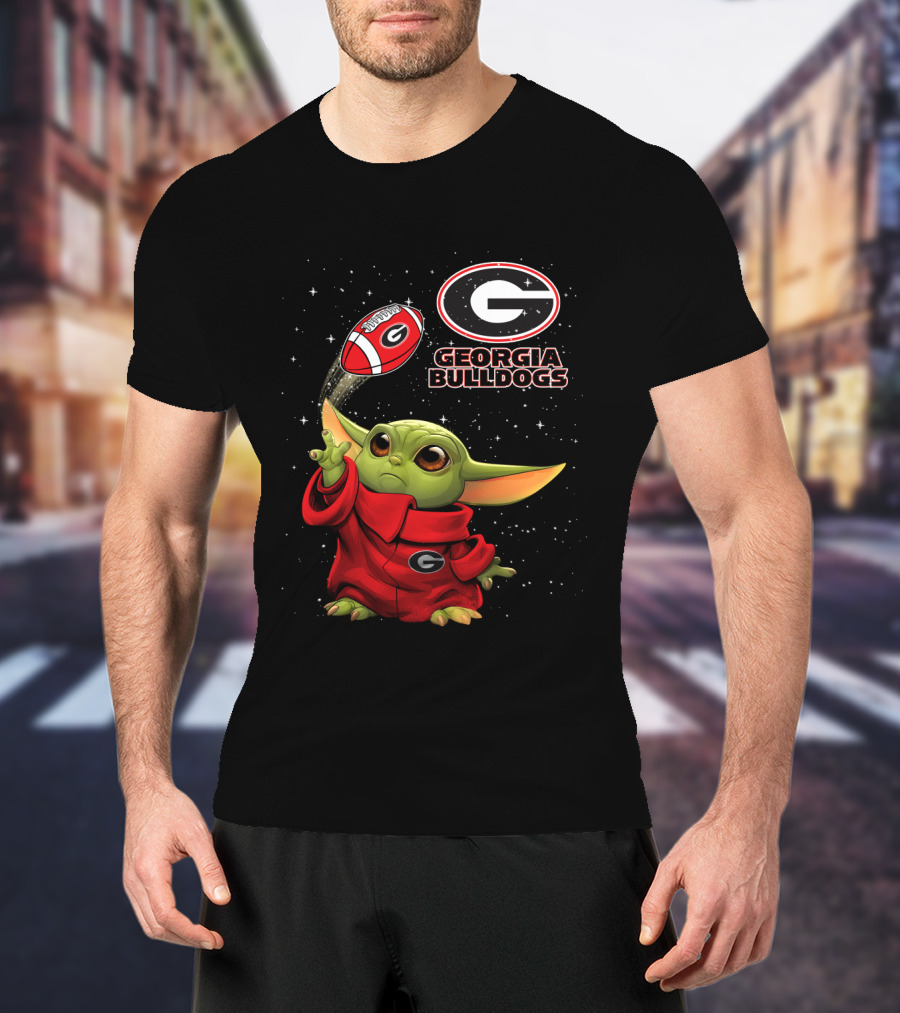 Baby Yoda Georgia Bulldogs Football Star Wars T-Shirt