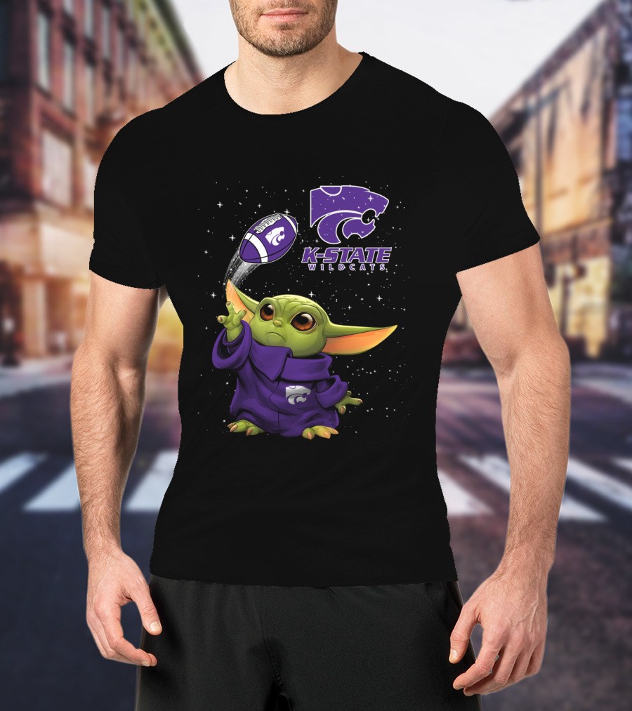 Kansas State Wildcats Baby Yoda Football Magic T-Shirt