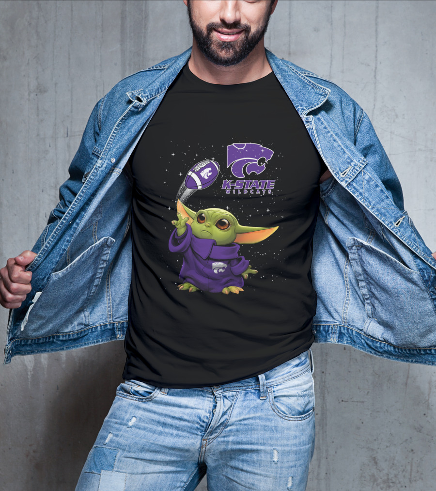 Kansas State Wildcats Baby Yoda Football Magic T-Shirt