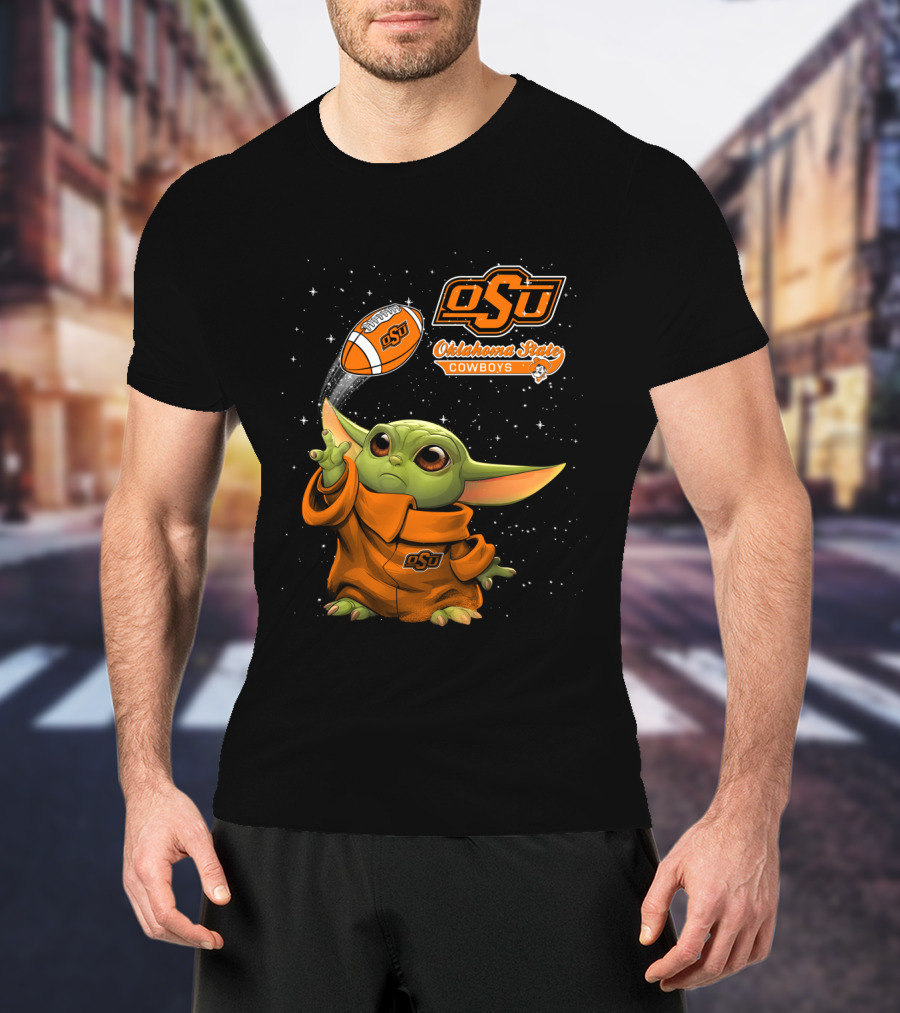 OSU Baby Yoda Oklahoma State Cowboys Football T-Shirt