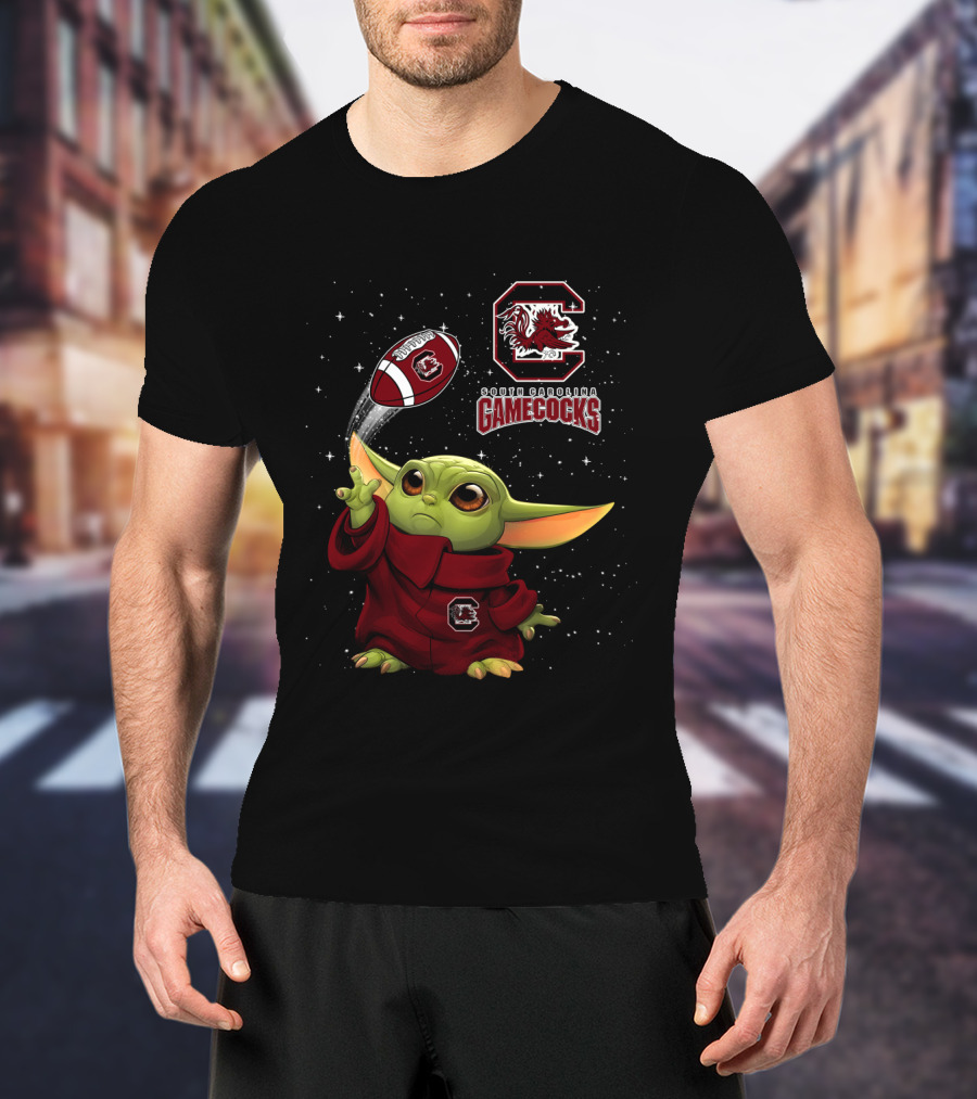 Baby Yoda South Carolina Gamecocks Football T-Shirt