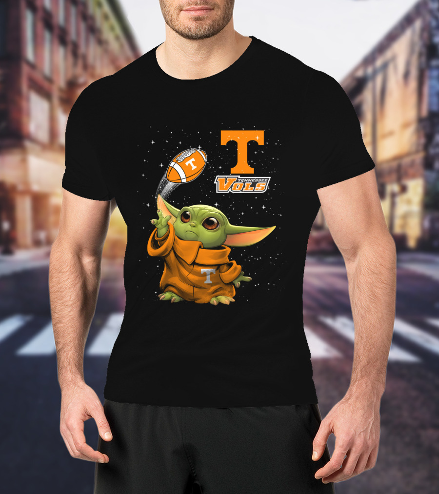 Baby Yoda Tennessee Vols Football Lovers T-Shirt