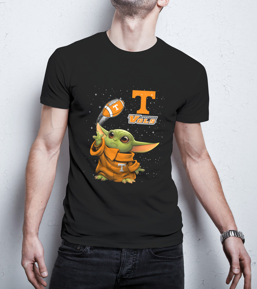 Baby Yoda Tennessee Vols Football Lovers T-Shirt