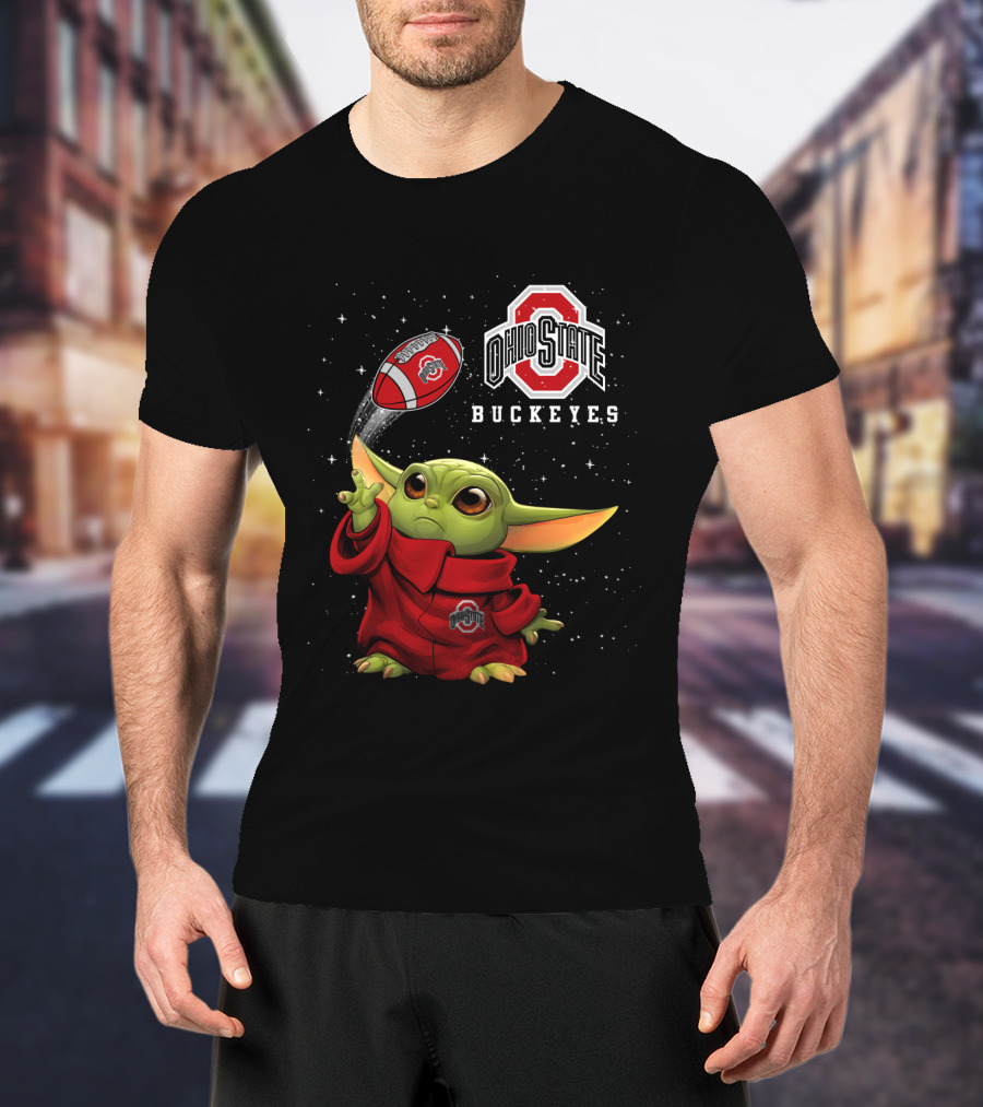 Baby Yoda Ohio State Buckeyes Football Fan Gear T-Shirt