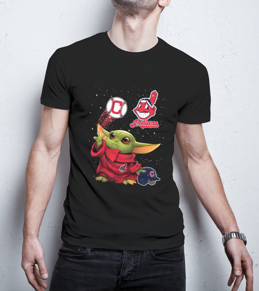 Baby Yoda Indians Baseball Cleveland C T-Shirt