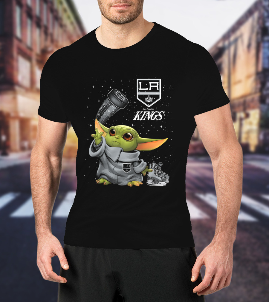 Baby Yoda LA Kings Los Angeles Hockey T-Shirt