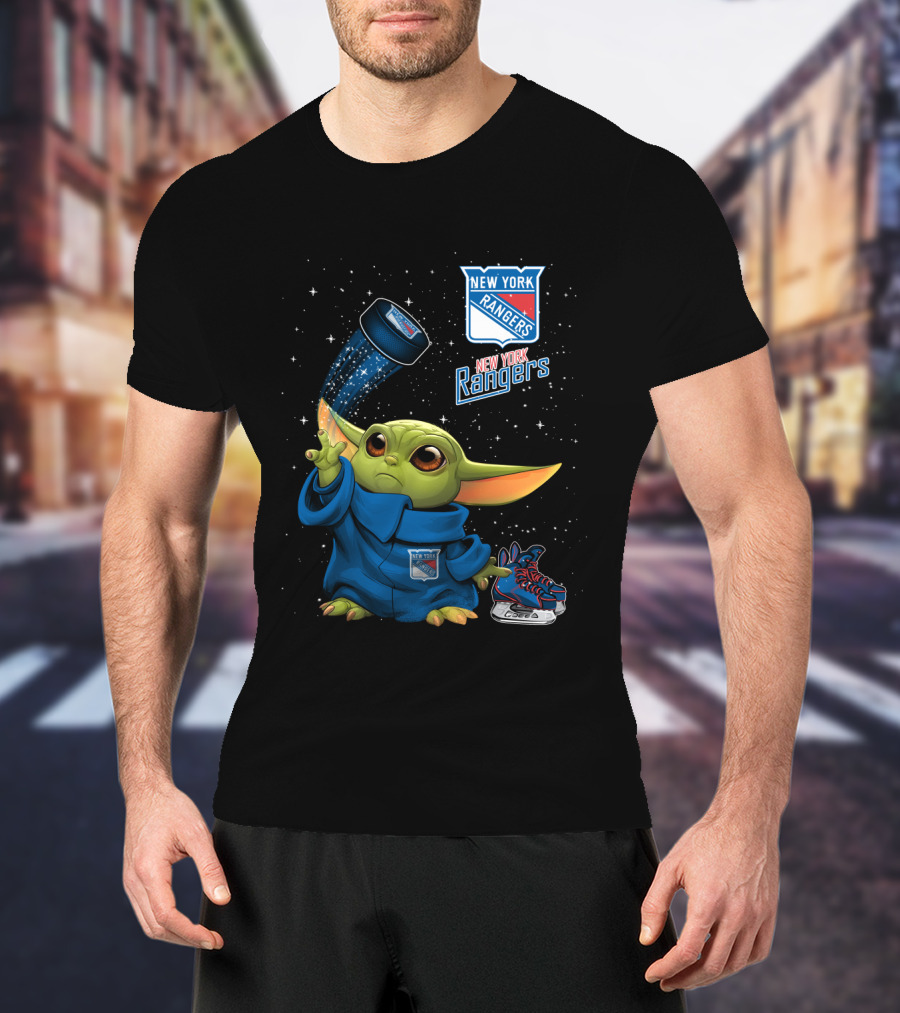 New York Rangers Baby Yoda Hockey Magic T-Shirt