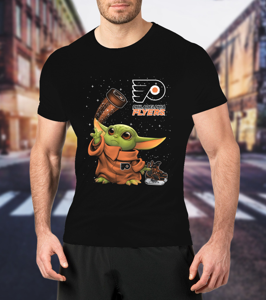 Philadelphia Flyers Baby Yoda Star Wars Hockey Fan T-Shirt