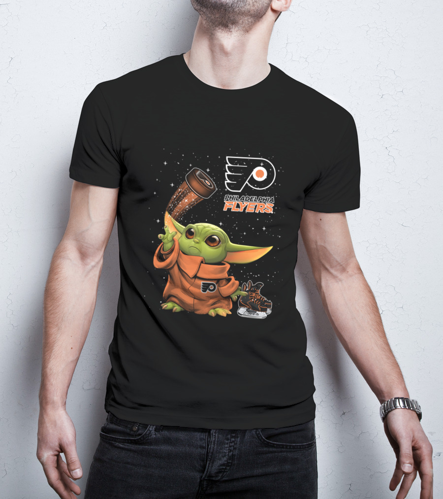 Philadelphia Flyers Baby Yoda Star Wars Hockey Fan T-Shirt