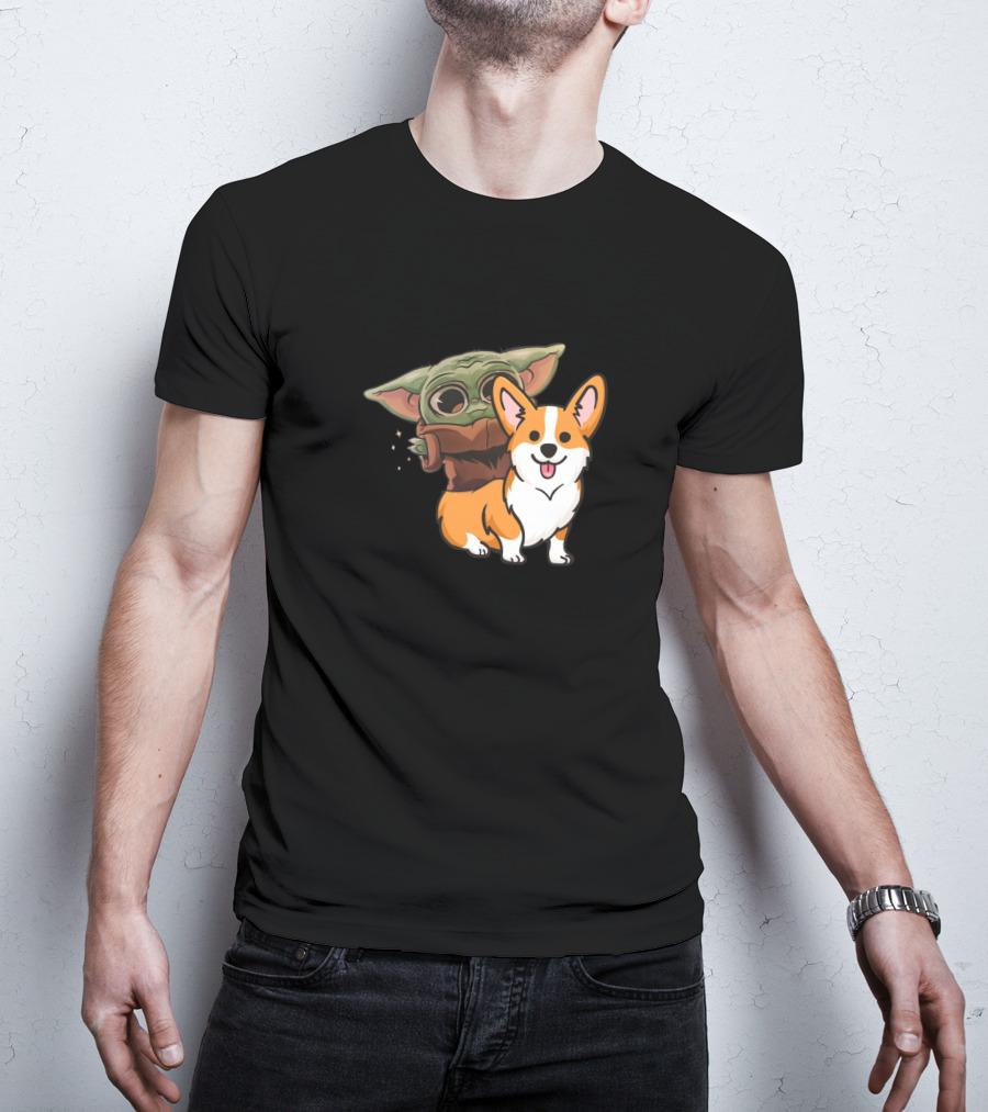 Corgi And Baby Alien Character T-Shirt