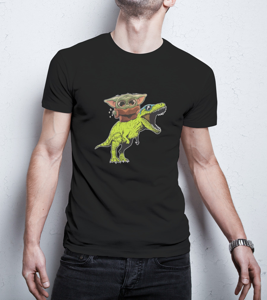 Dinosaur Baby Riding T-Rex T-Shirt