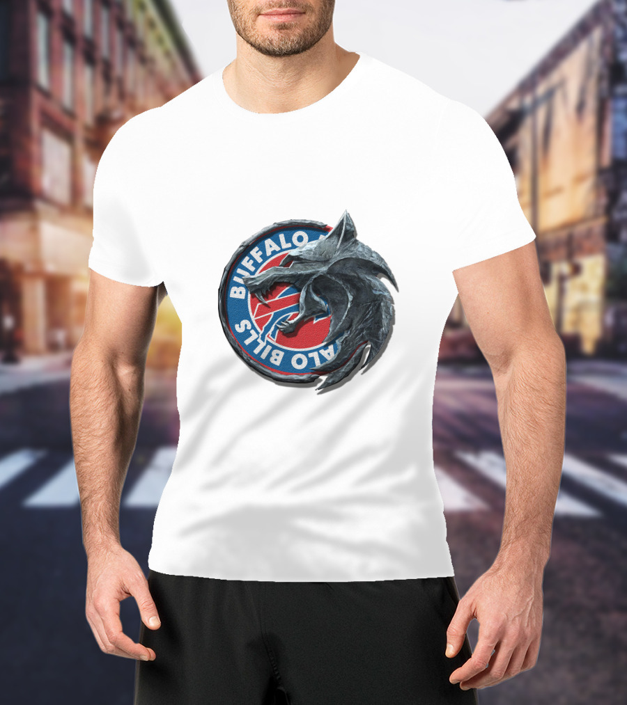 Buffalo Bills Wolf Emblem Crossover T-Shirt