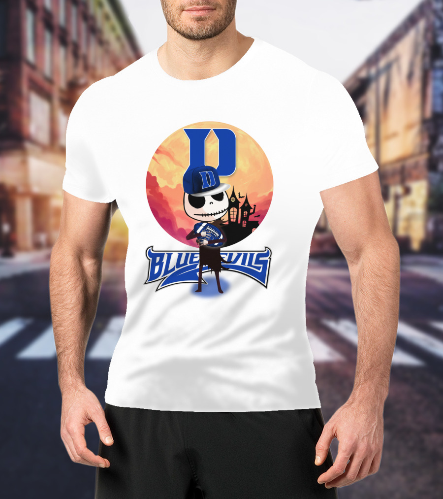 Duke Blue Devils Skeleton Halloween Scene T-Shirt