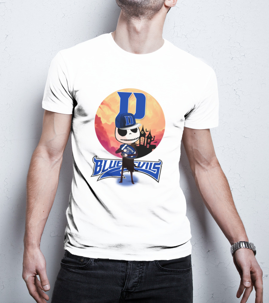 Duke Blue Devils Skeleton Halloween Scene T-Shirt