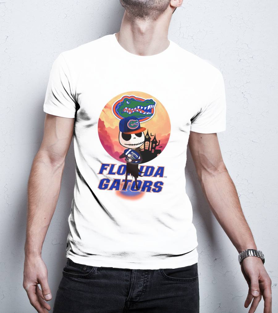 Florida Gators Jack Skellington Sunset Scene T-Shirt