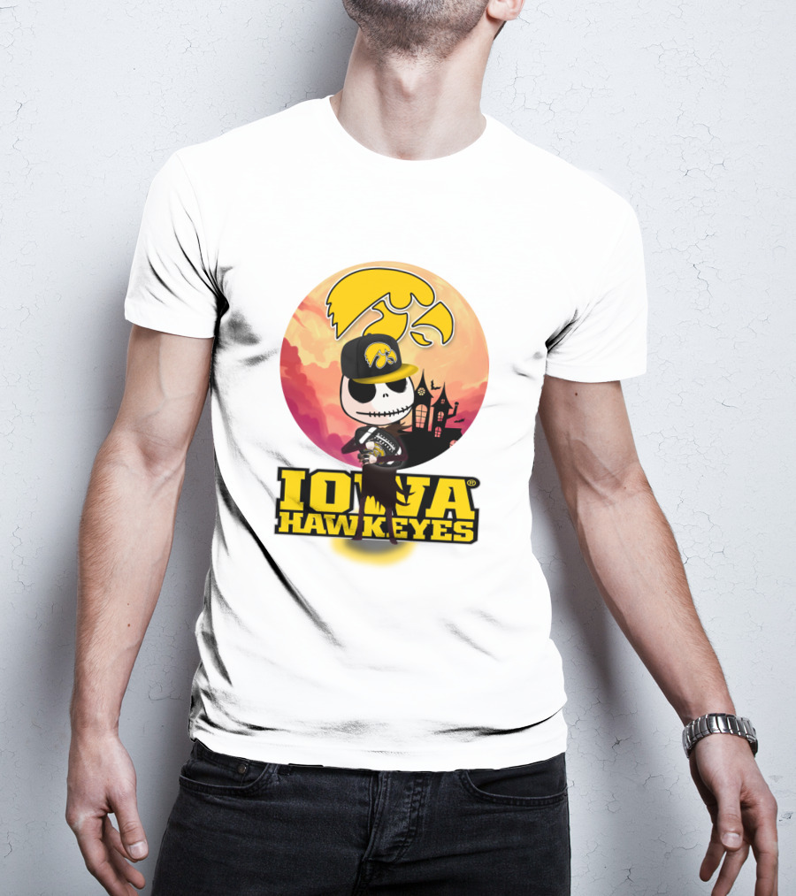 Iowa Hawkeyes Halloween Skull T-Shirt