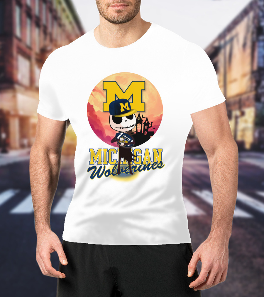 Michigan Wolverines Jack Skellington Halloween Anime T-Shirt