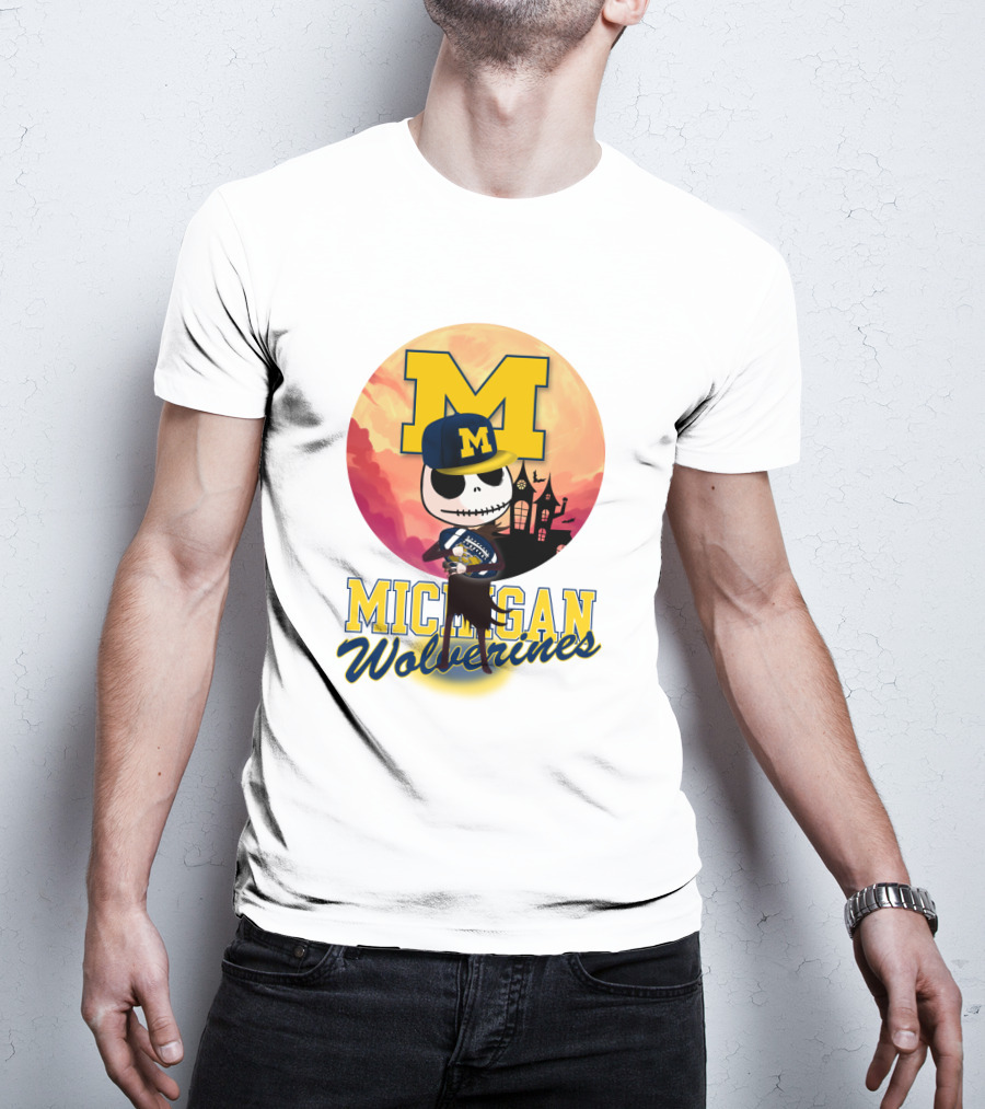 Michigan Wolverines Jack Skellington Halloween Anime T-Shirt