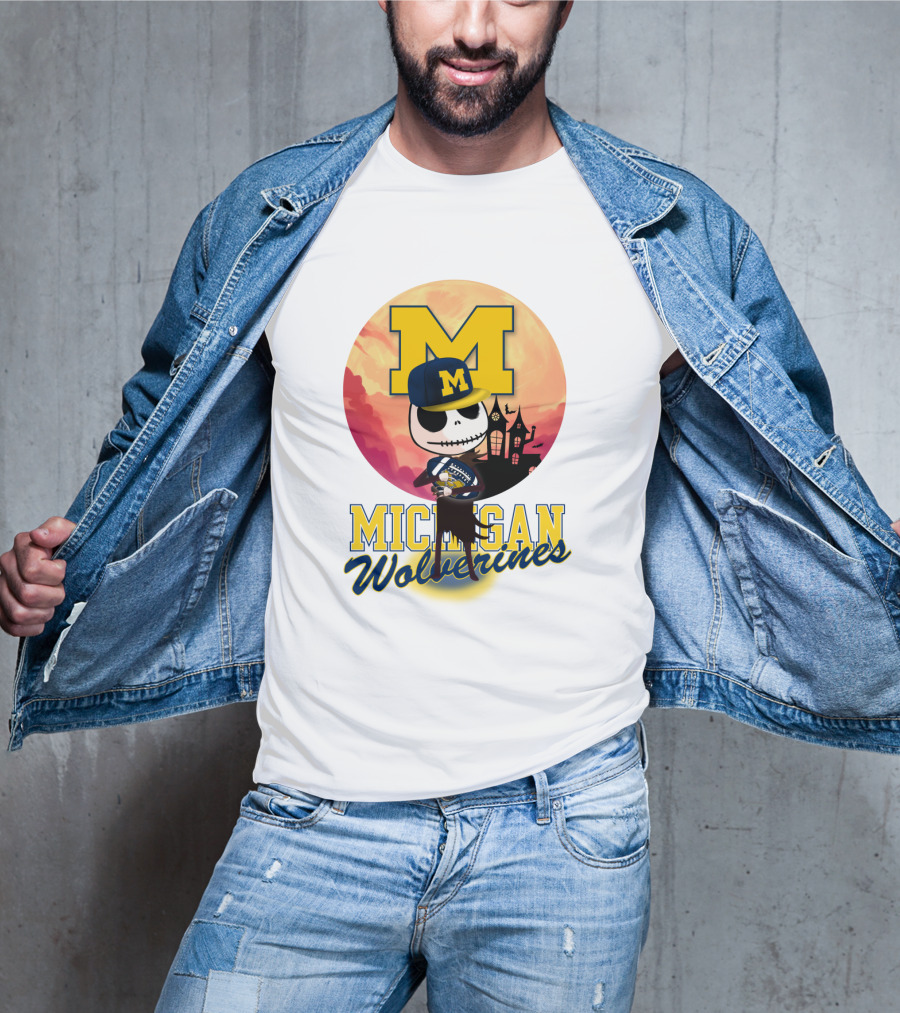 Michigan Wolverines Jack Skellington Halloween Anime T-Shirt