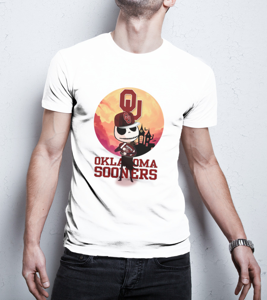 Oklahoma Sooners Jack Skellington Football Ou Halloween T-Shirt