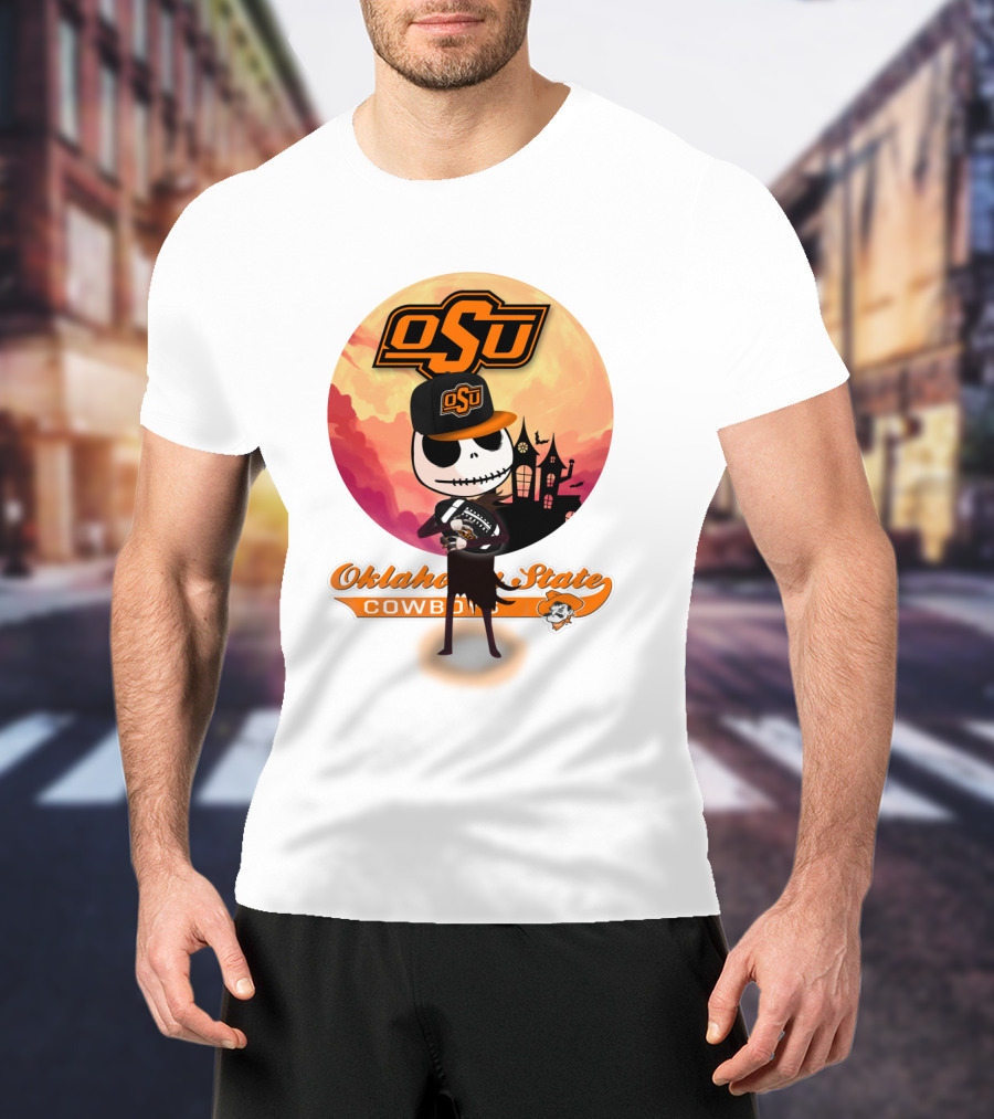 Osu Oklahoma State Cowboys Halloween Character Football T-Shirt