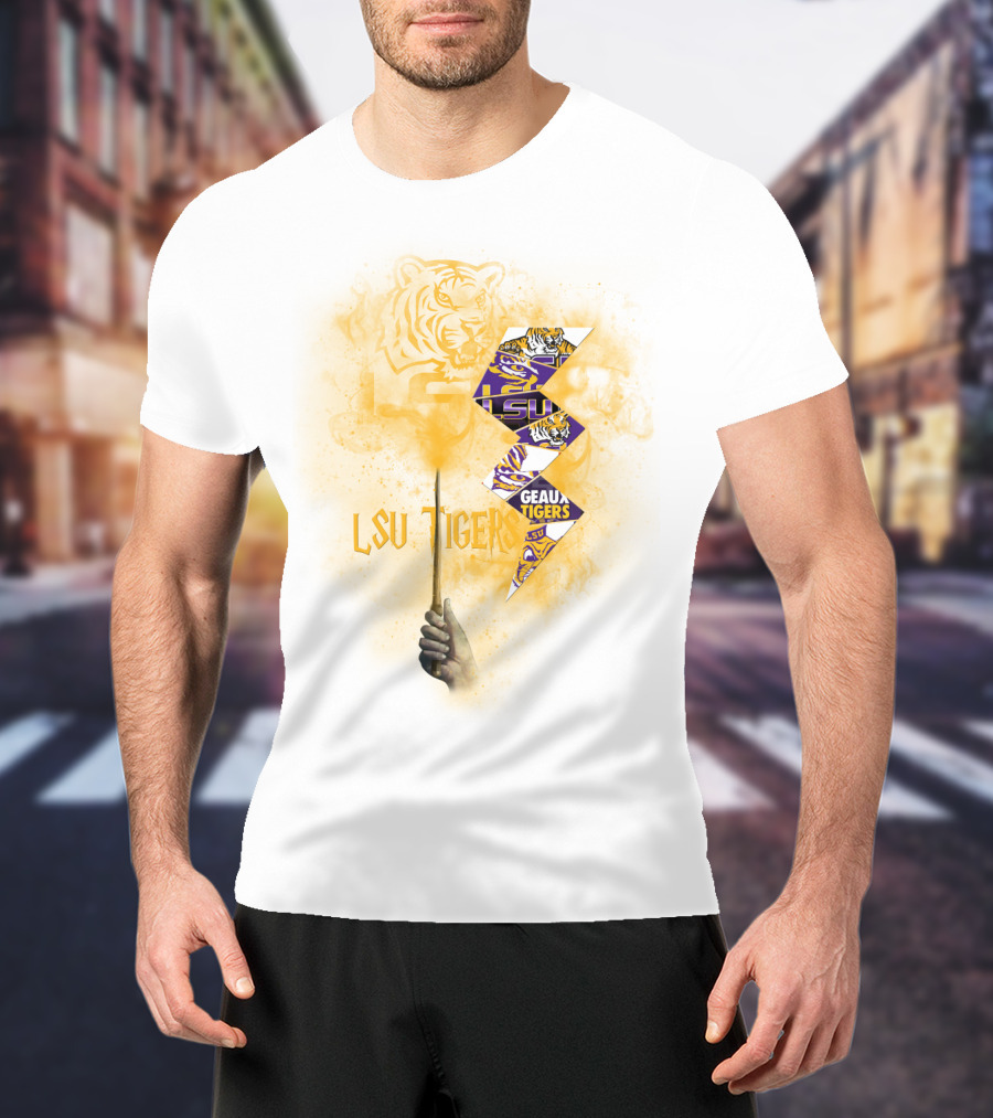 Lsu Tigers Geaux Tigers Lightning Wand T-Shirt