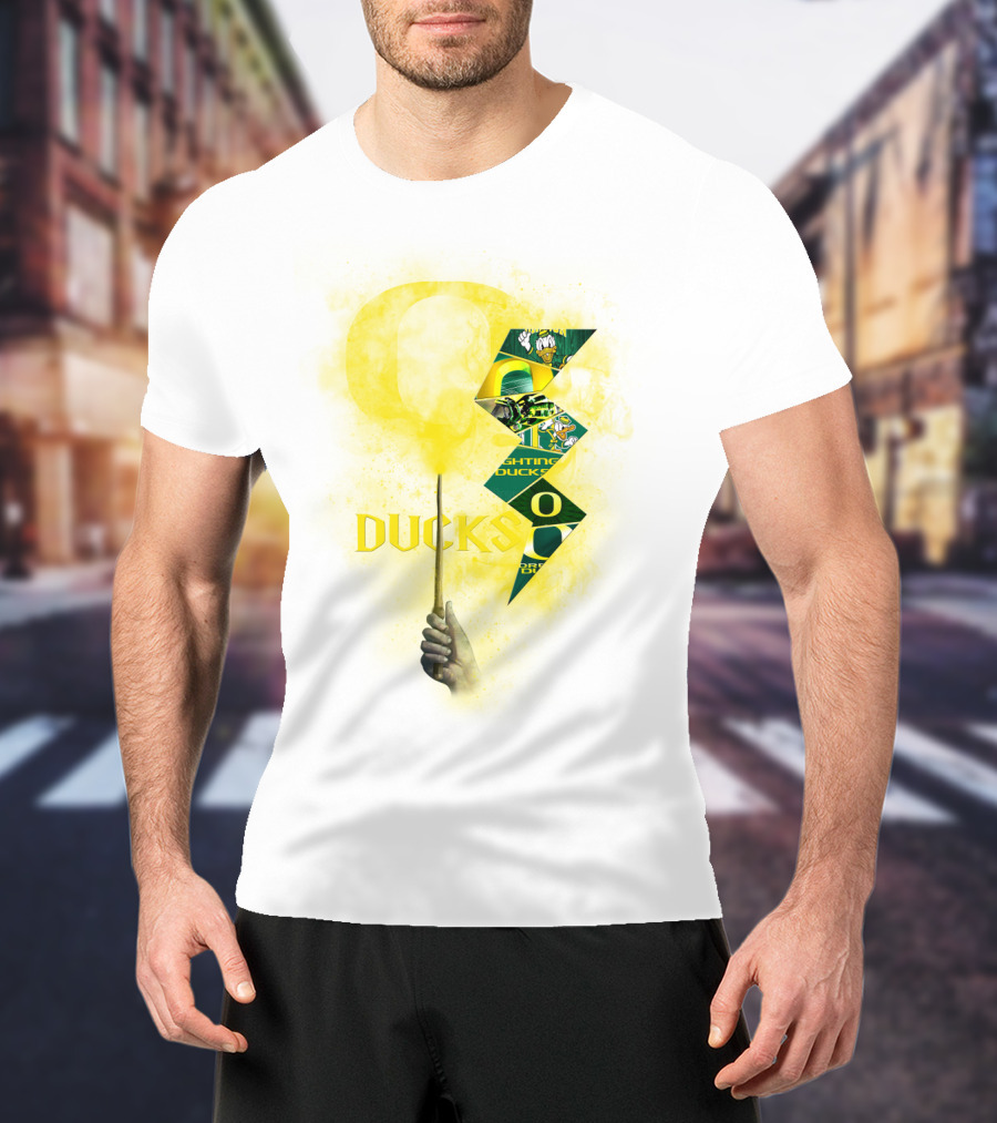 Oregon Ducks Lightning Bolt Logo Collage T-Shirt