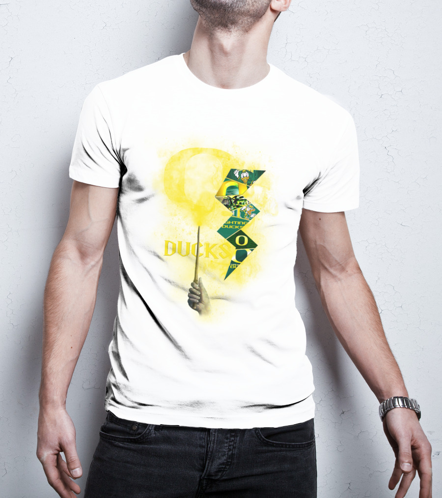 Oregon Ducks Lightning Bolt Logo Collage T-Shirt