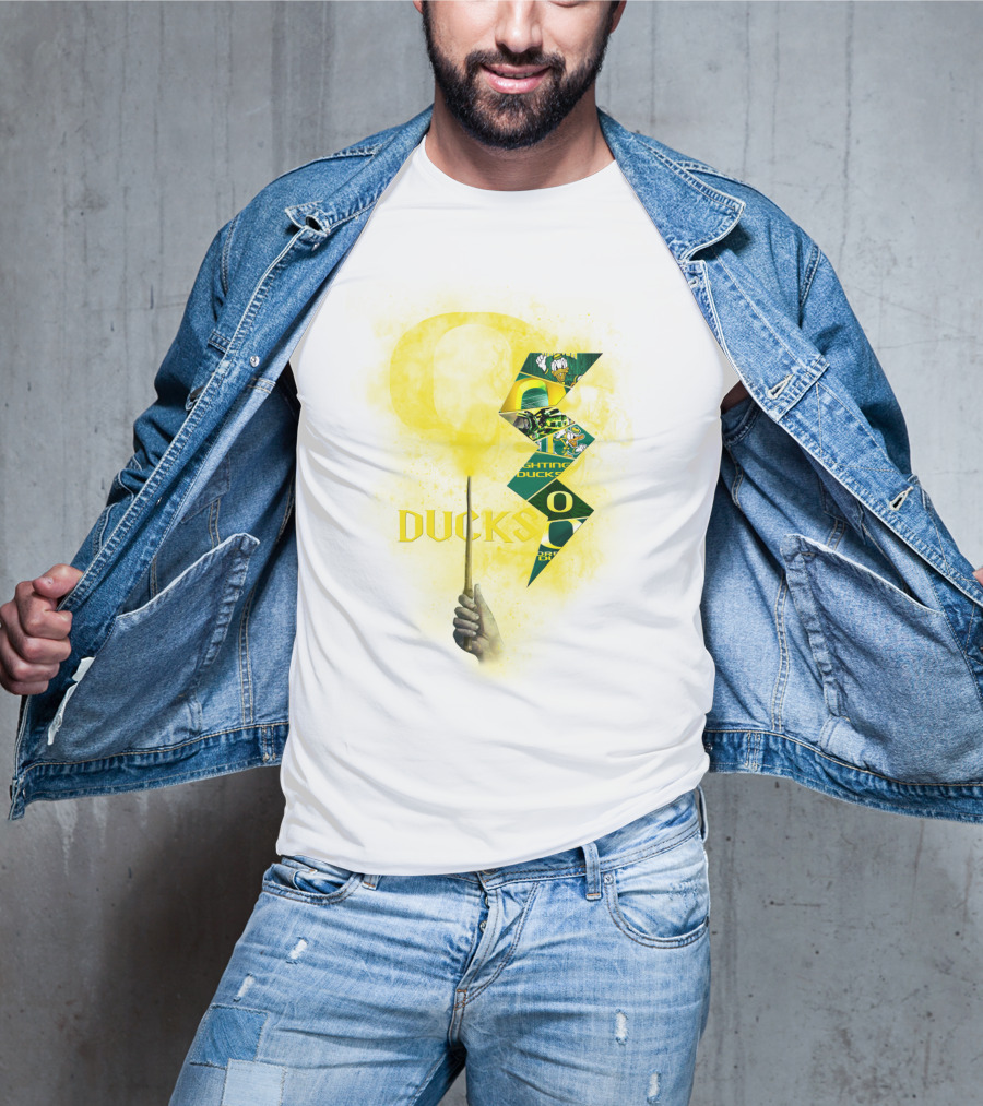 Oregon Ducks Lightning Bolt Logo Collage T-Shirt