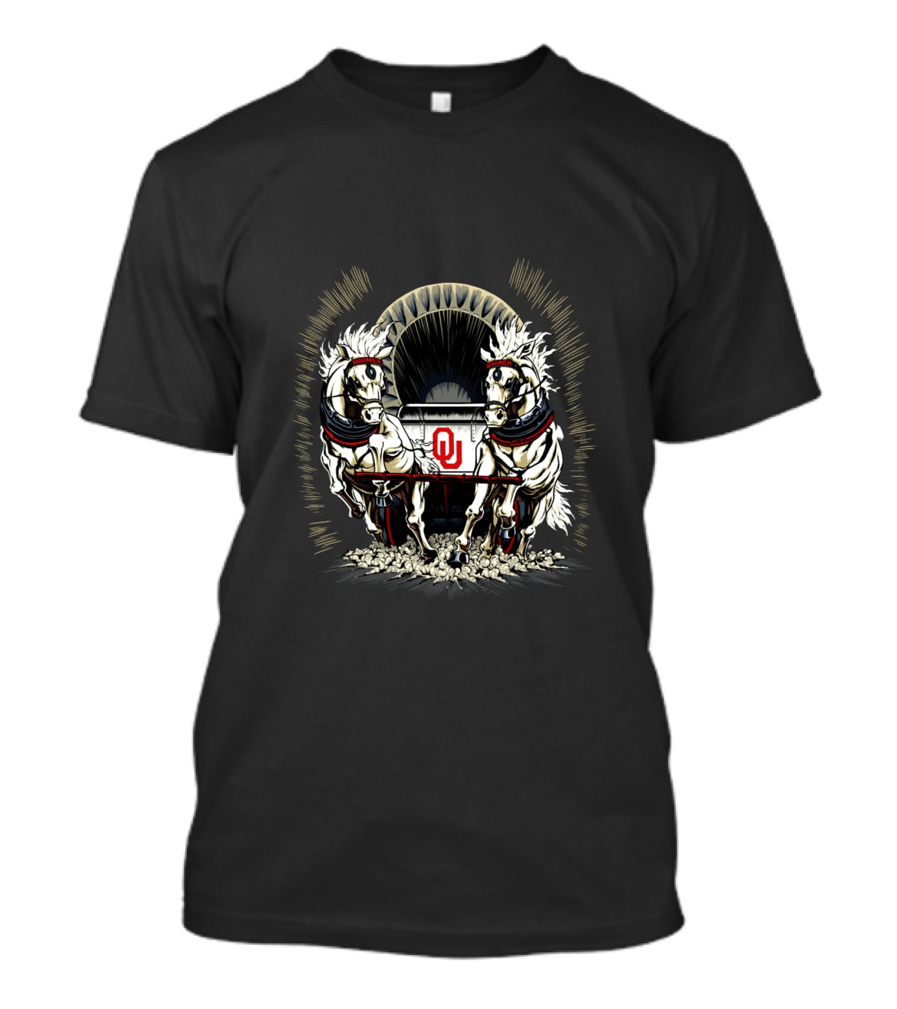Oklahoma Sooners Schooner Horses Graphic T-Shirt