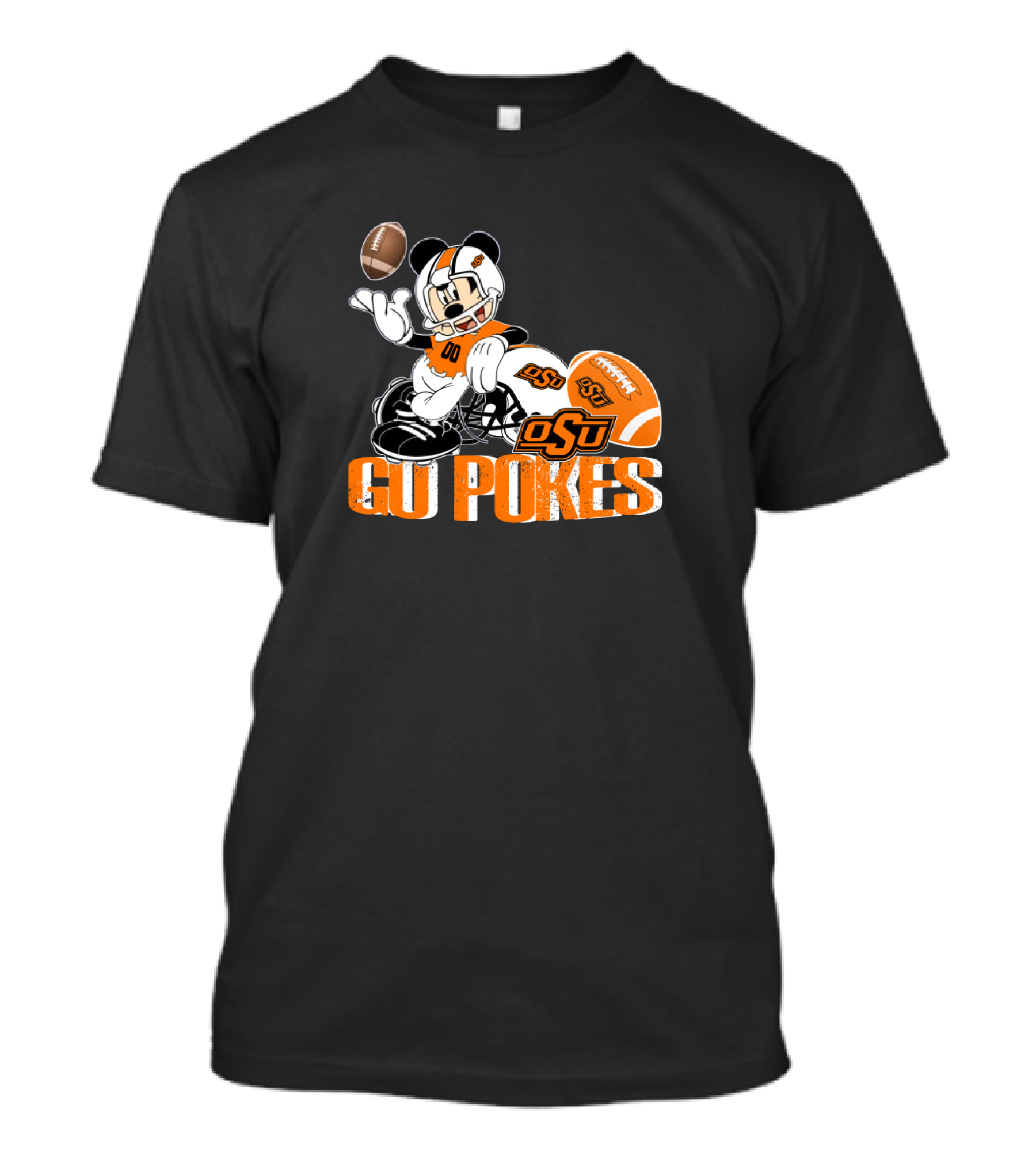 Osu Cowboys Mascot With Football Go Pokes T-Shirt