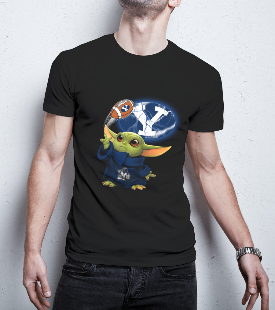 Byu Y Football Baby Yoda Using Force T-Shirt