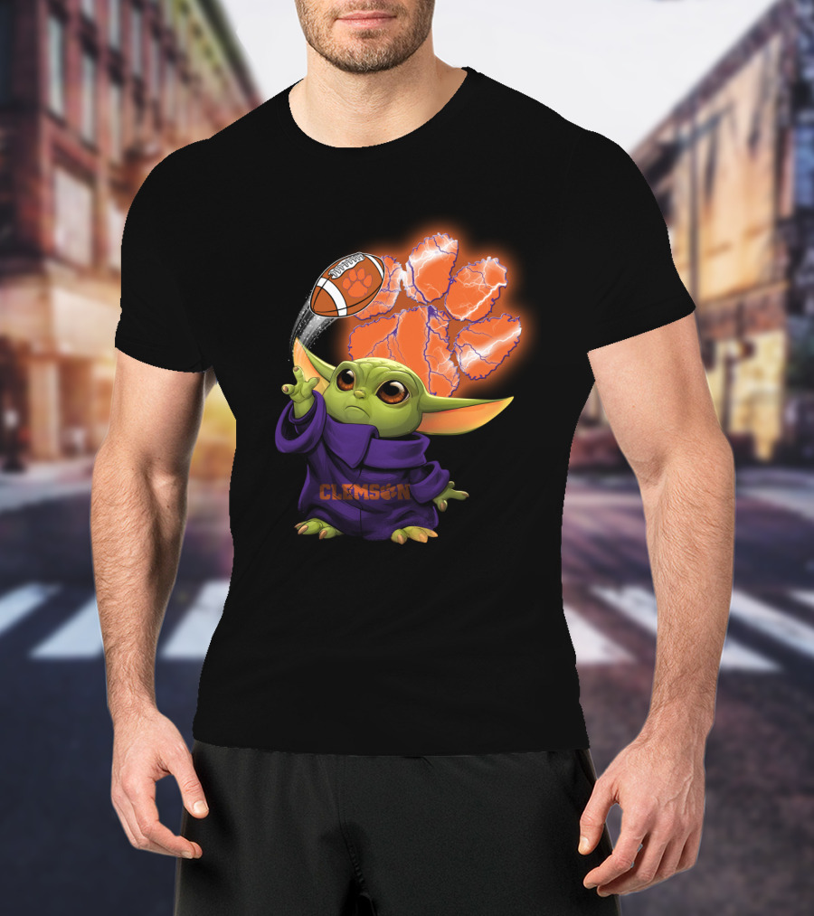 Clemson Football Paw And Baby Alien Character T-Shirt