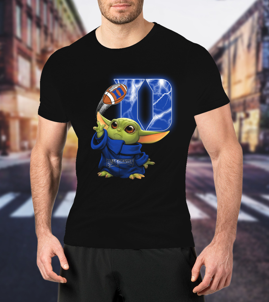 Blue Devils Chtnca9006 Football Lightning Yoda Nod T-Shirt
