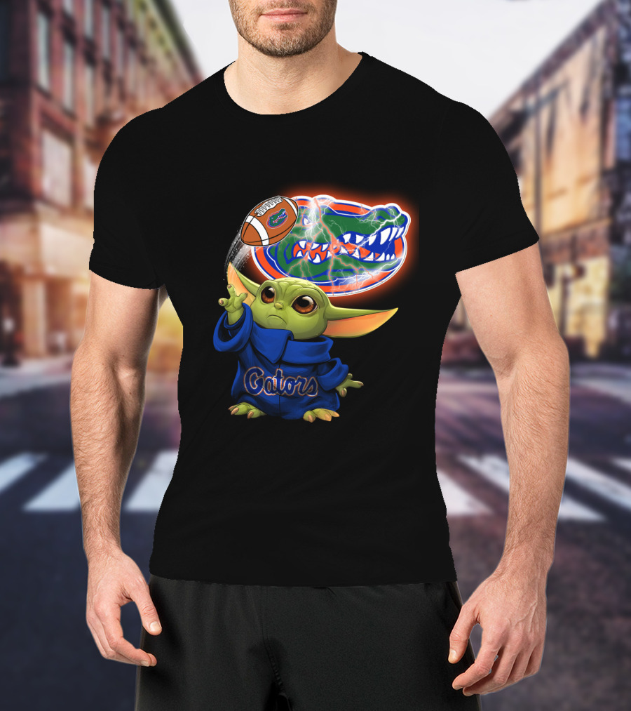 Gators Baby Yoda Holding Football Florida Gators T-Shirt