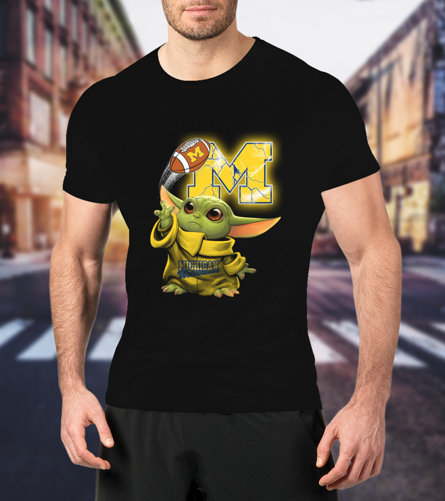 Michigan Wolverines Yoda Style Football Fan Craze T-Shirt