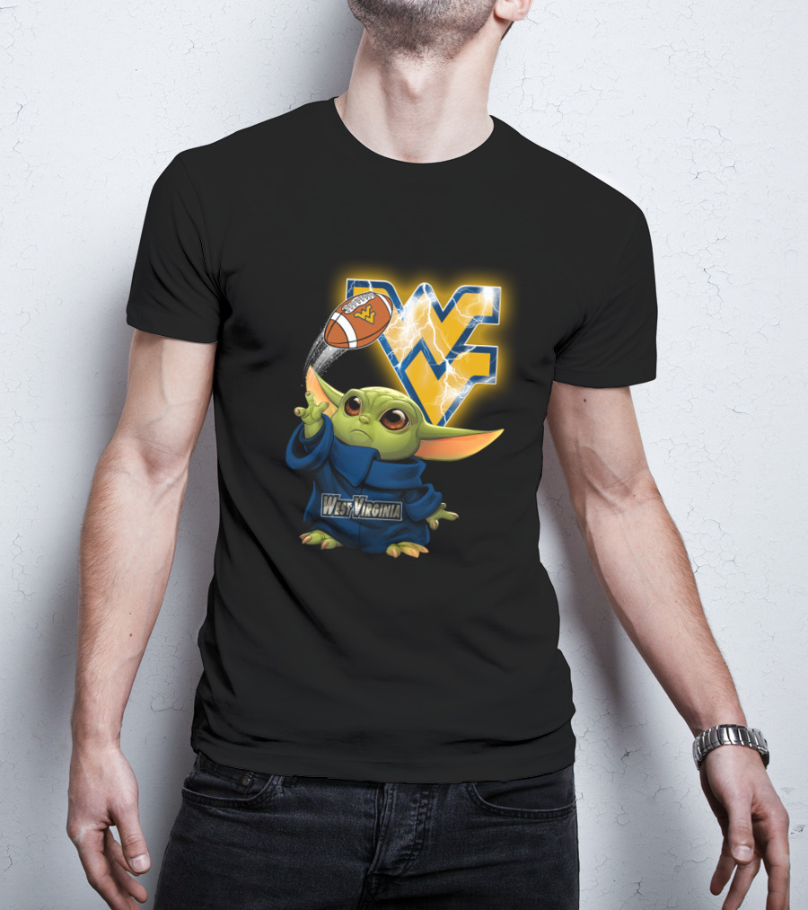 West Virginia Football Baby Alien With Wv Logo And Lightning T-Shirt