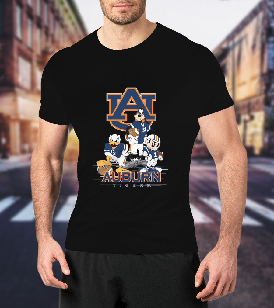 Auburn Tigers Disney Characters Football Team T-Shirt