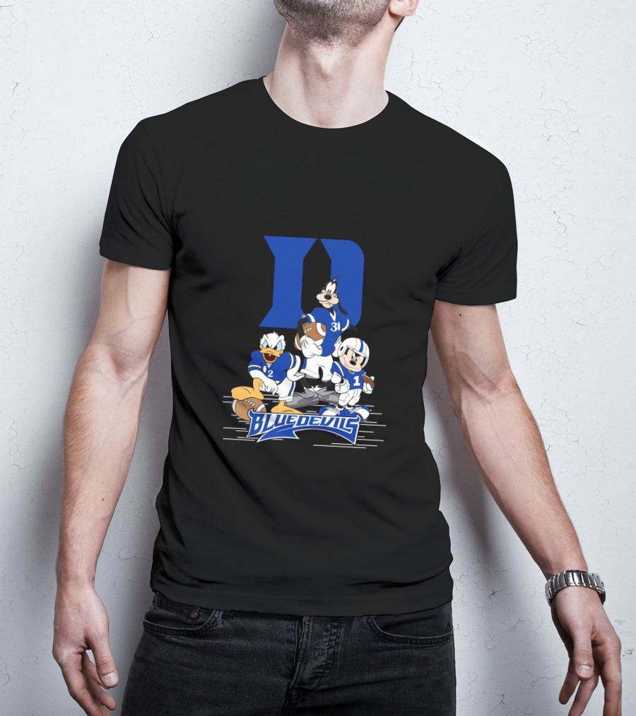 Blue Devils Football Mickey Donald Goofy Duke D T-Shirt