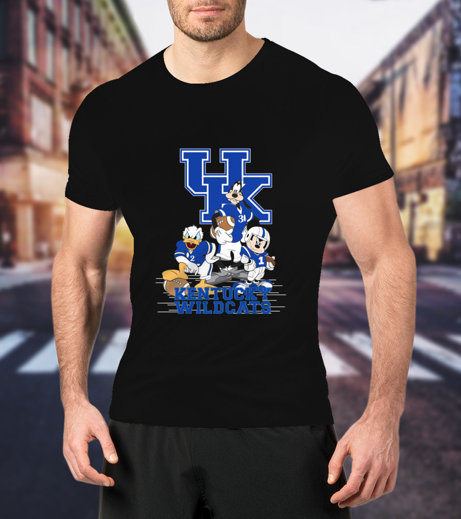 Kentucky Wildcats Mickey Donald Goofy Football Team Players T-Shirt