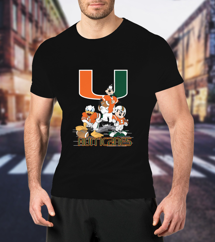 University Of Miami Hurricanes Characters Football Team T-Shirt
