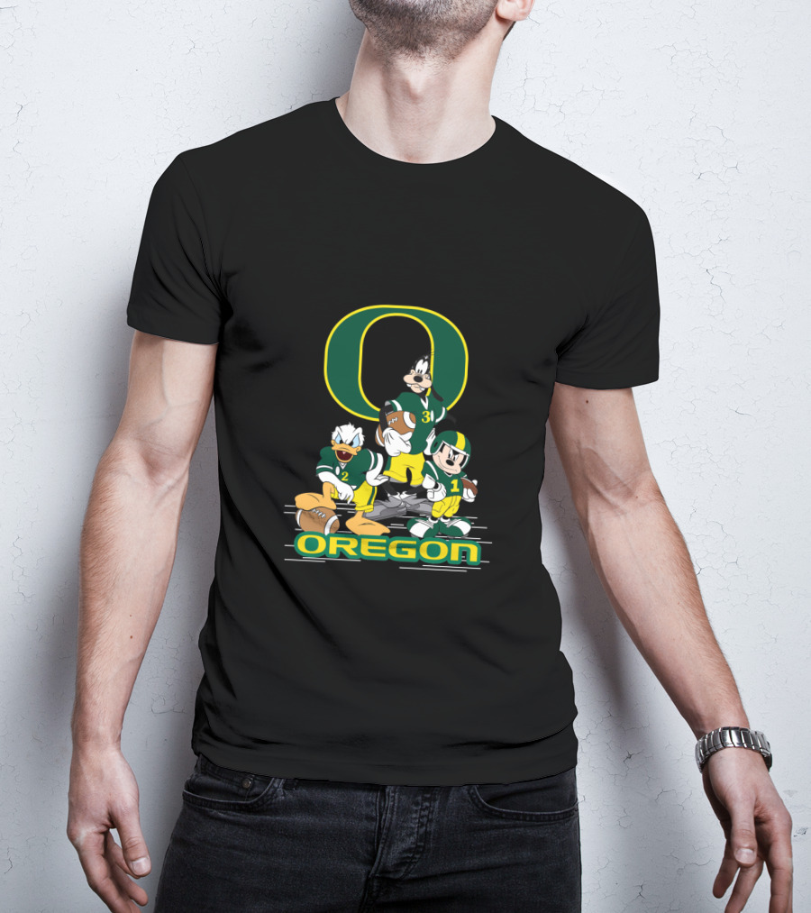 Chtnca10025 Oregon Football Donald Duck Goofy Mickey Mouse T-Shirt