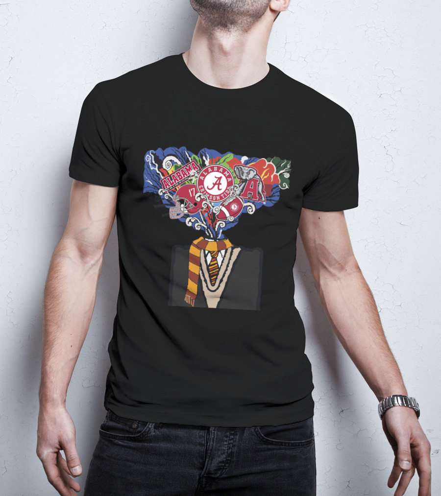 Alabama Crimson Tide College Team Symbols And Icons Explosion T-Shirt