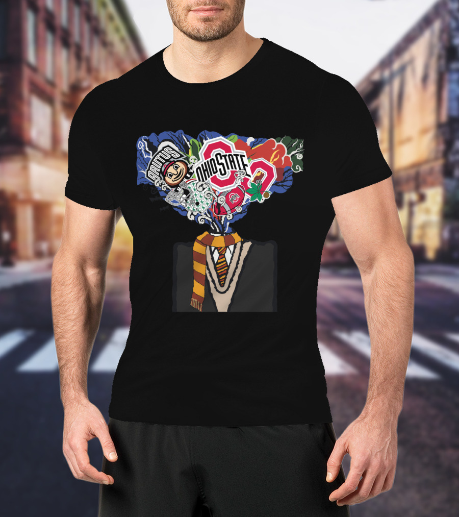 Ohio State Brutus Buckeye And Hogwarts Gryffindor Mashup Chtnca11008 T-Shirt
