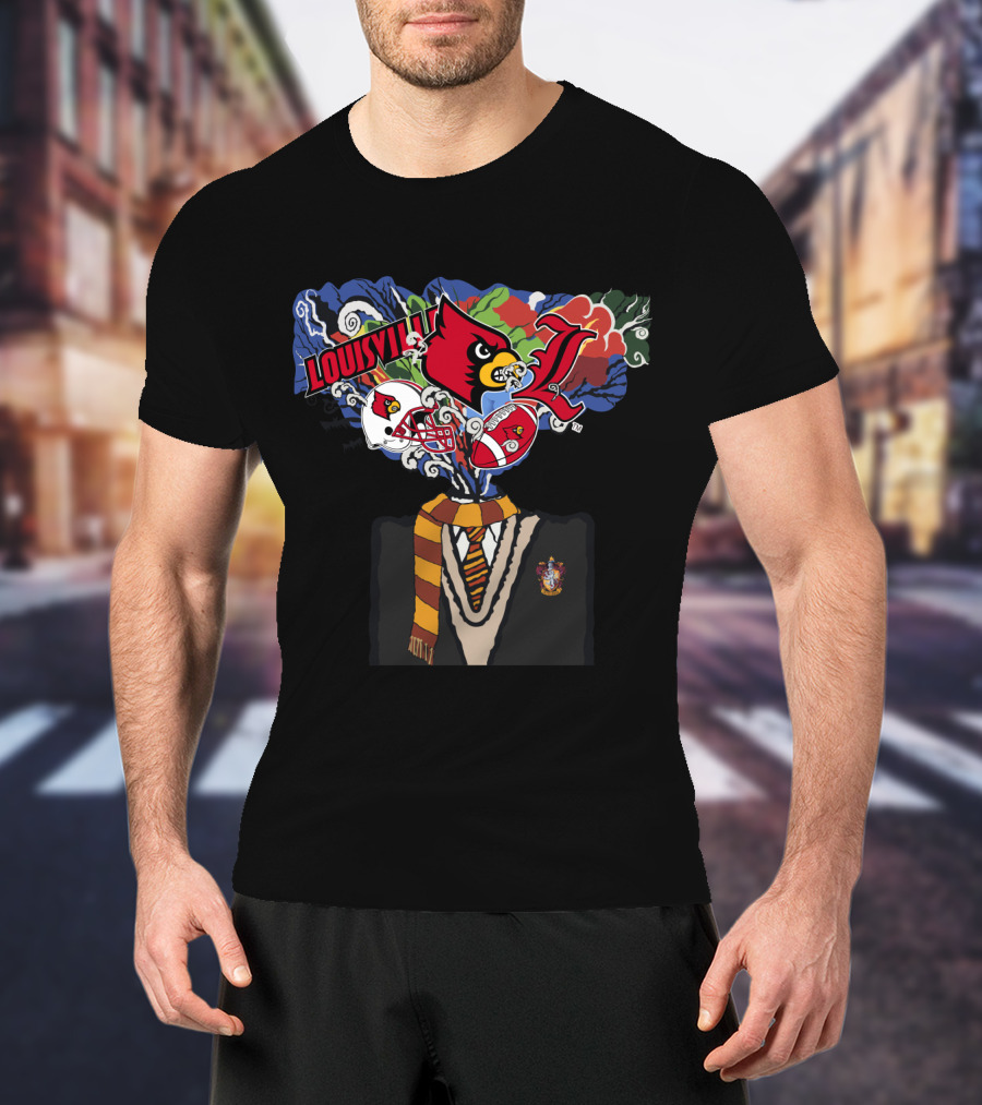 Louisville Cardinals Hogwarts Crest And Tie Sports Fan Chtnca11017 T-Shirt
