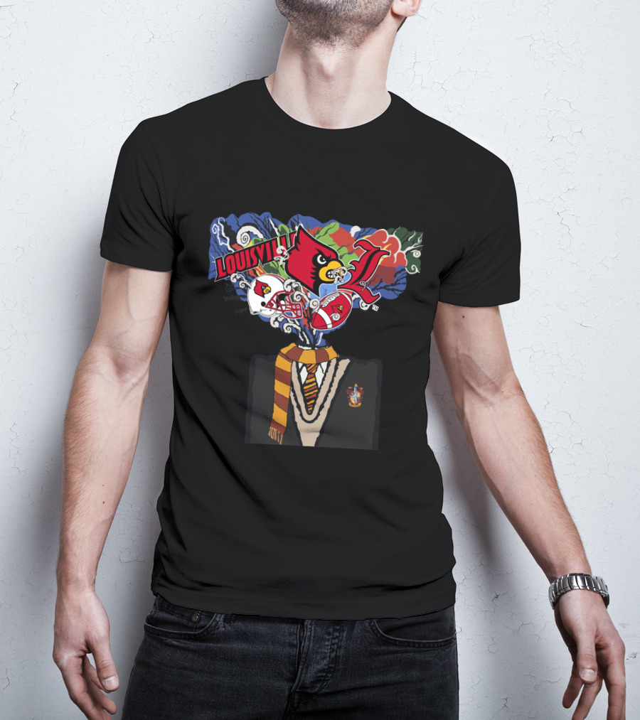 Louisville Cardinals Hogwarts Crest And Tie Sports Fan Chtnca11017 T-Shirt
