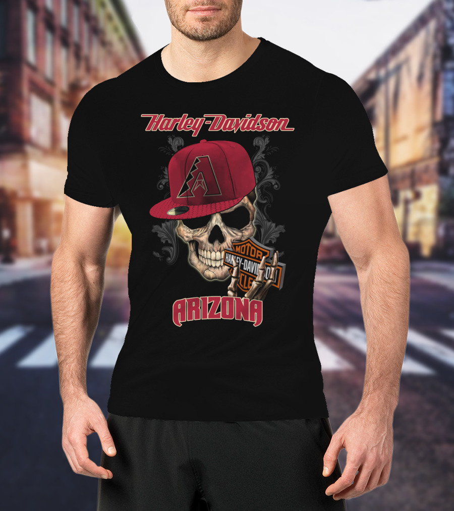 Harley Davidson Arizona Skull Cap Arizona Diamondbacks T-Shirt