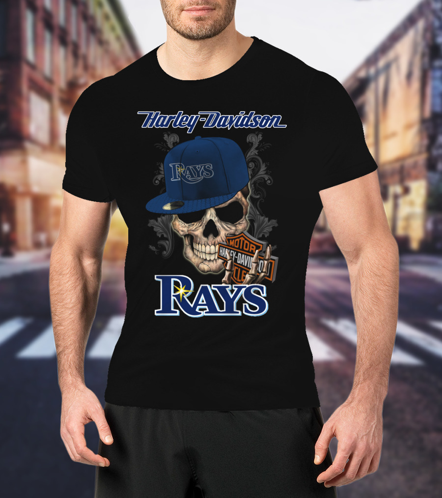 Harley Davidson Skull Rays Tampa Bay T-Shirt